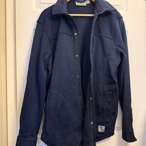 Navy Fleece Snap-Front Jacket